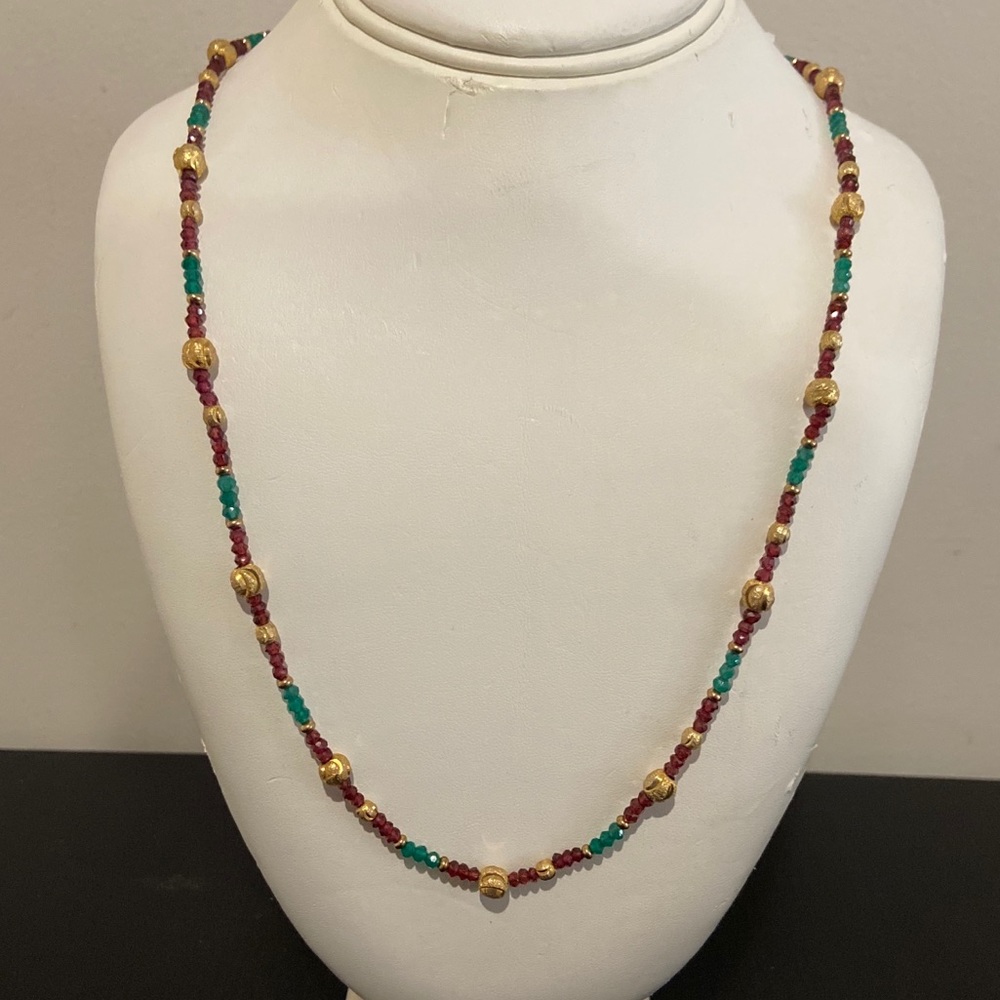 Bead necklace with gold ball details